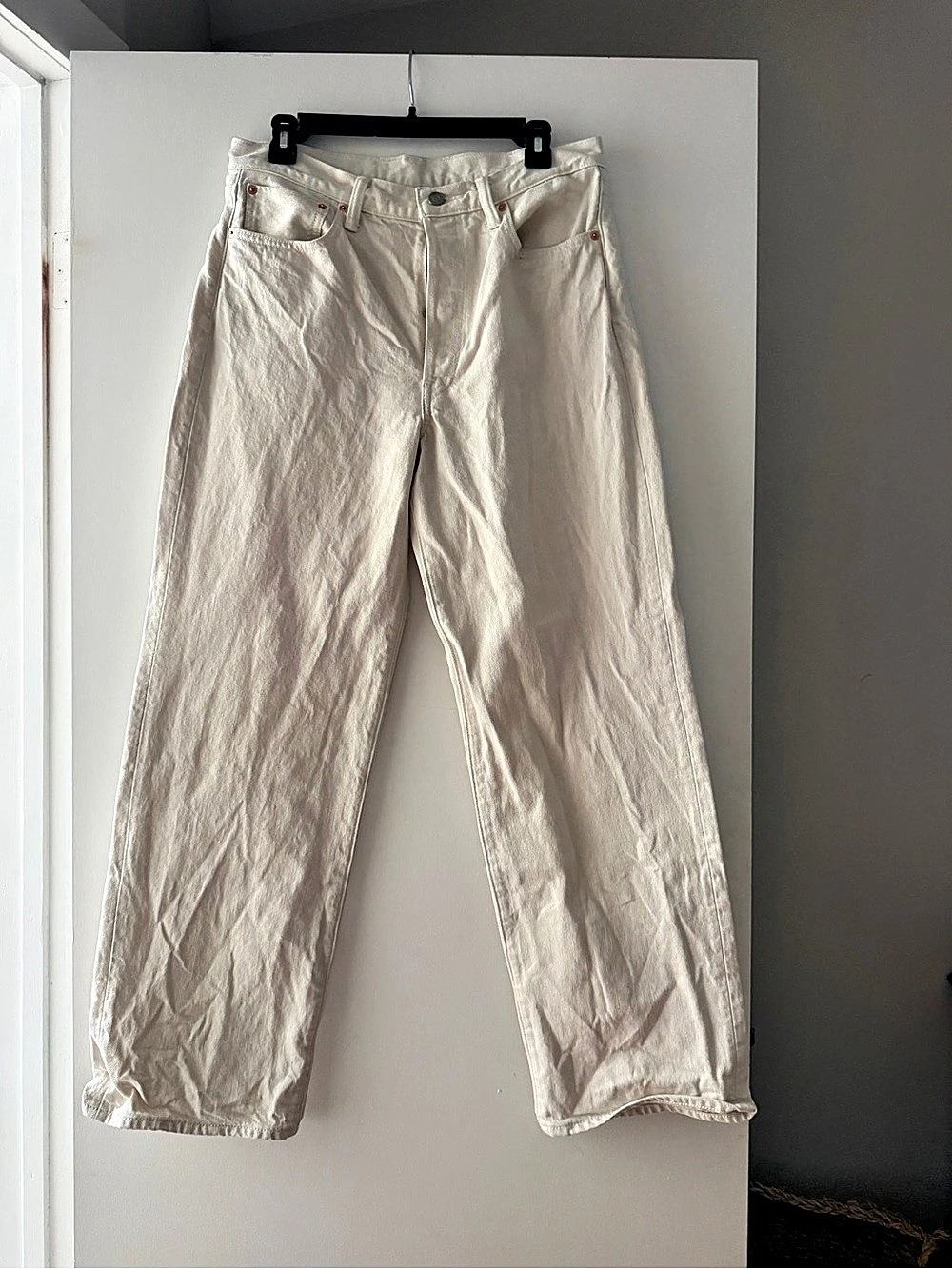 Buck Mason Off Duty Jean Straight Leg White Waist 28